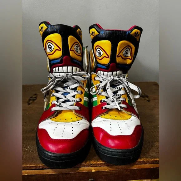 Adidas x Jeremy Scott Totem Pole Wings Sneakers Size 10 US Rare JS Tribal - Picture 12 of 13